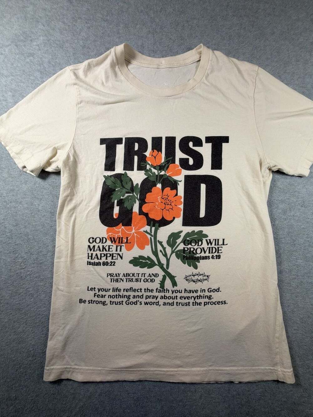 Red Letter Clothing Trust God Floral Graphic T-Shirt